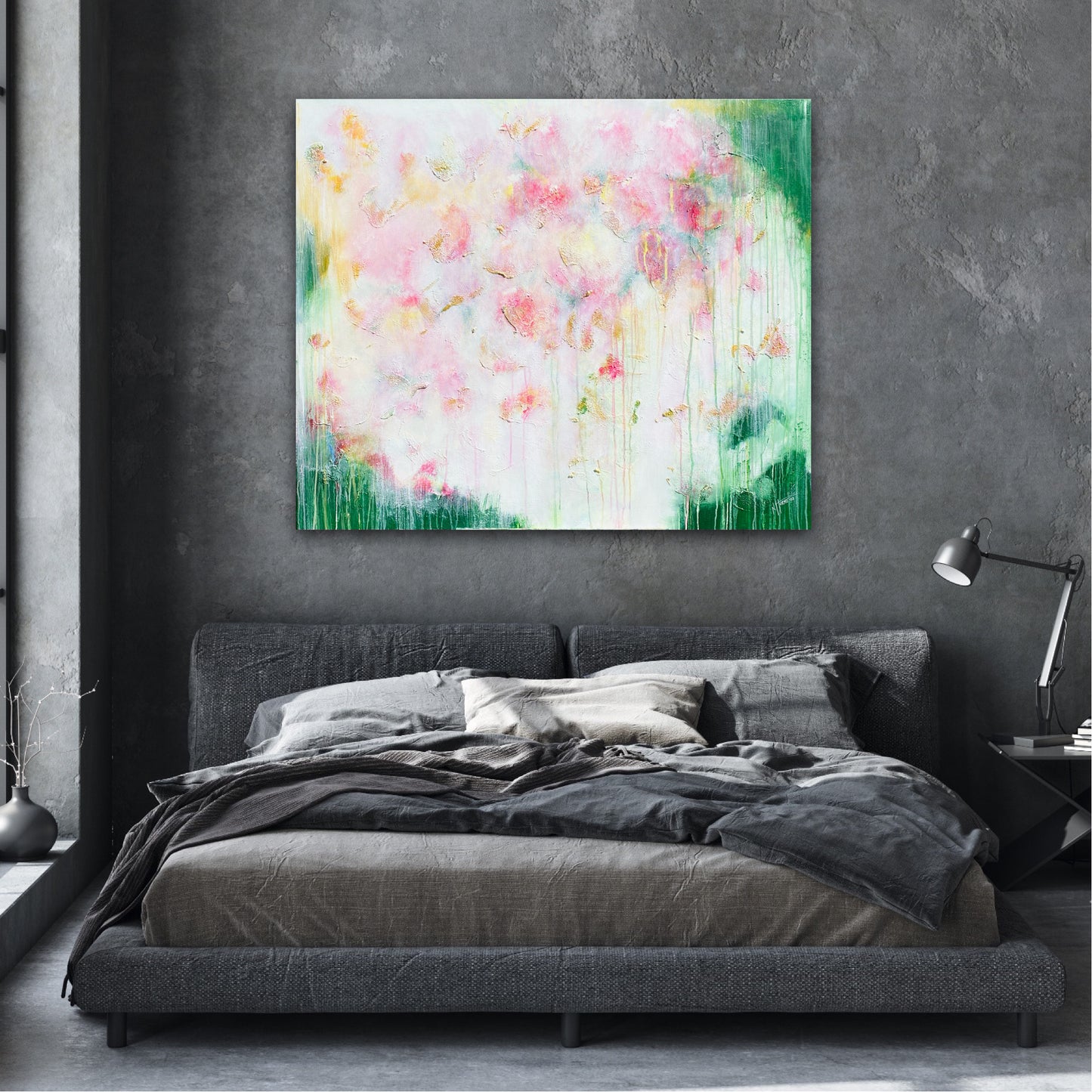 ”Morning walk in the foggy garden”