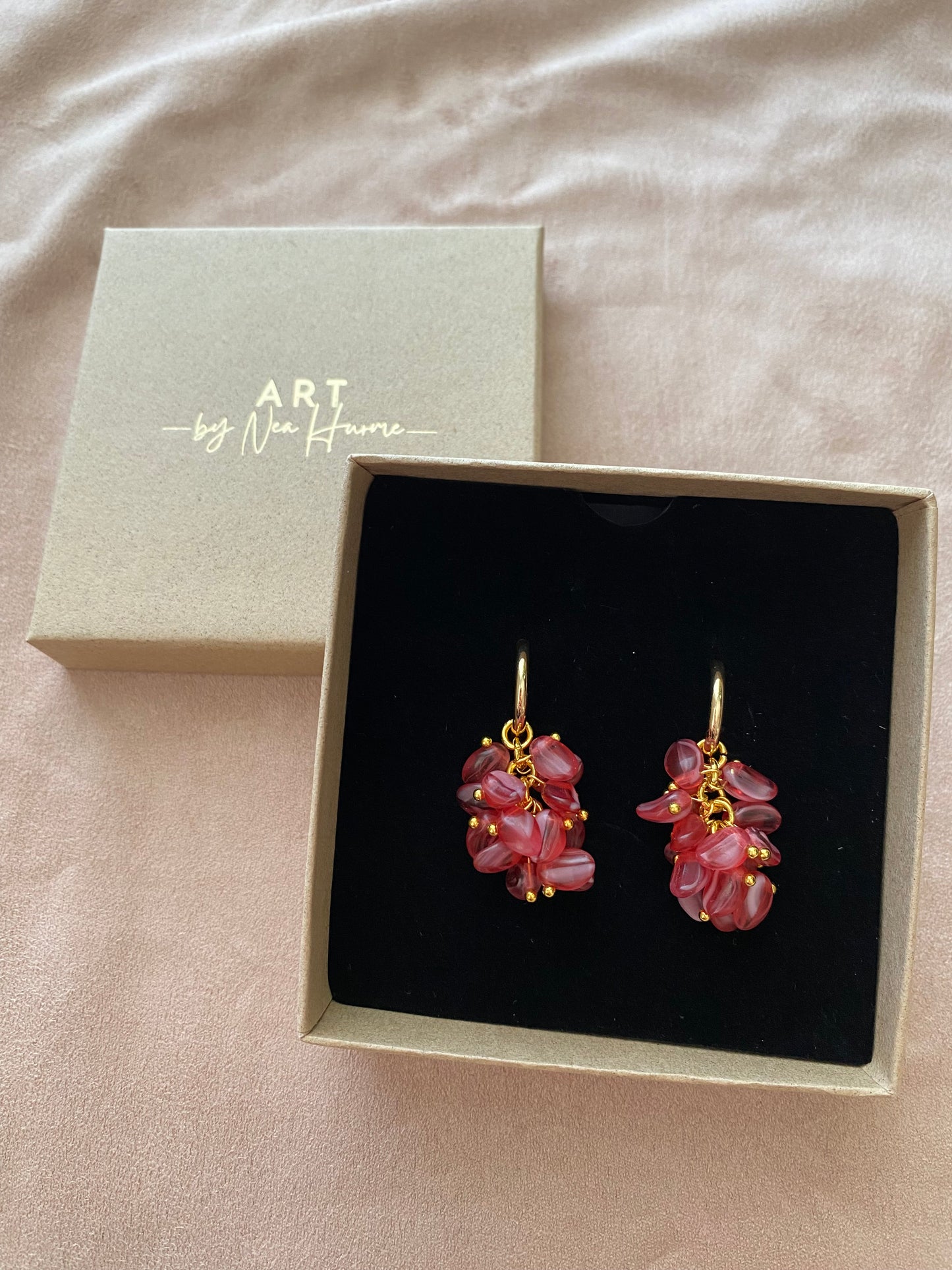 Pomegranate cluster earrings